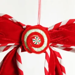 Red Velvet Christmas Bow with Candy Hot
