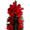 Red Velvet Deluxe Tree Topper Bow with Streamers Best Sale