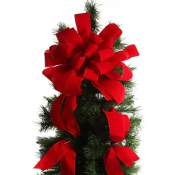 Red Velvet Deluxe Tree Topper Bow with Streamers Best Sale