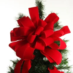 Red Velvet Deluxe Tree Topper Bow with Streamers Best Sale
