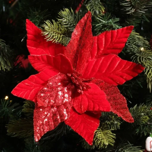 Red Velvet Sequin Flower New