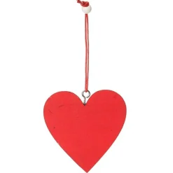 Red Vintage Deer Stamped Christmas Decorations - Set of 6 New