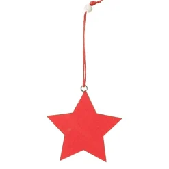 Red Vintage Deer Stamped Christmas Decorations - Set of 6 New