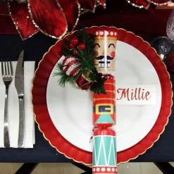 Red with Gold Edging Christmas Charger Plate Shop