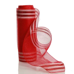 Red with White Edge Decomesh Roll Best Sale