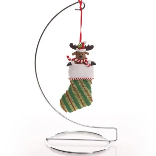 Reindeer in Glitter Stocking Decoration Sale