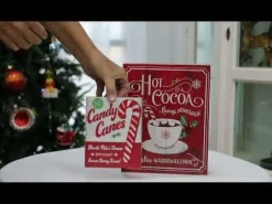 Retro Candy Cane Christmas Wall Box Sign Cheap
