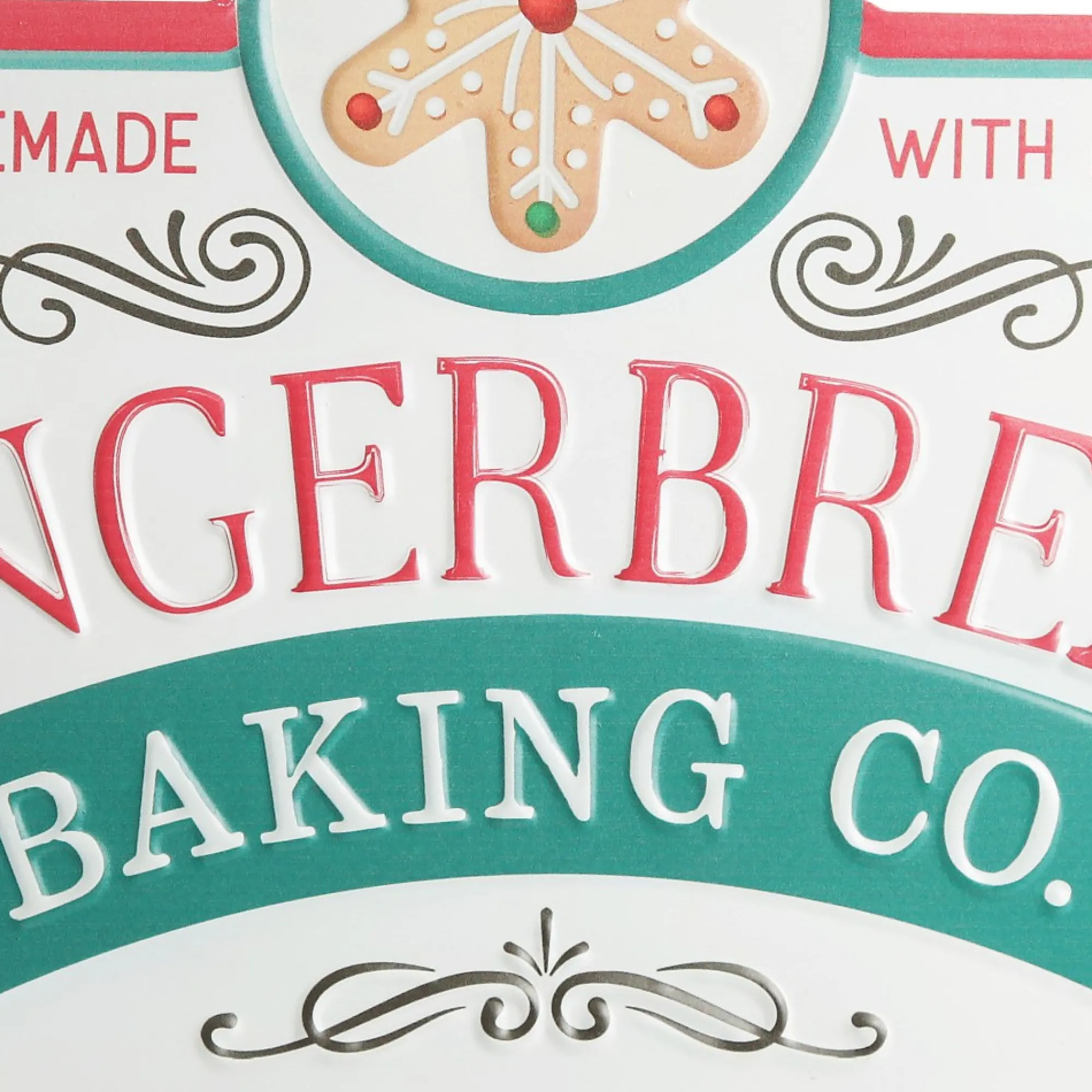 Retro Metal Gingerbread Baking Co Christmas Wall Sign Store