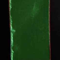 Reversible Dark Red Velvet and Green Satin Wired Christmas Ribbon Garland Store