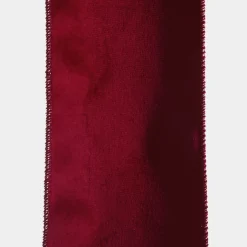Reversible Dark Red Velvet and Gold Satin Wired Christmas Ribbon Garland Fashion