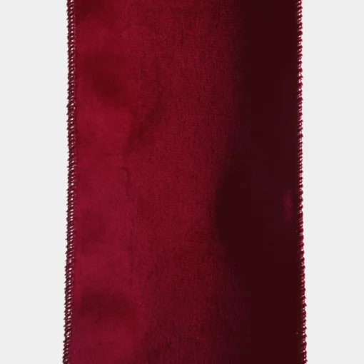 Reversible Dark Red Velvet and Gold Satin Wired Christmas Ribbon Garland Fashion