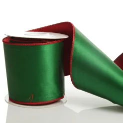 Reversible Green and Red Satin Wired Christmas Ribbon Garland Online