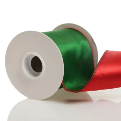 Reversible Green and Red Satin Wired Christmas Ribbon Garland Online