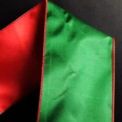 Reversible Green and Red Satin Wired Christmas Ribbon Garland Online