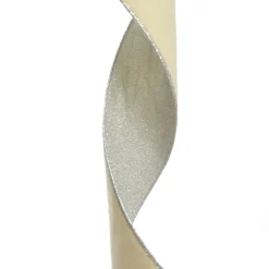 Reversible Ivory Velvet and Silver Glitter Wired Ribbon Garland Online
