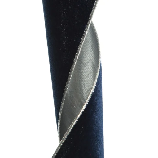 Reversible Navy Velour and Satin Wired Christmas Ribbon Garland Clearance