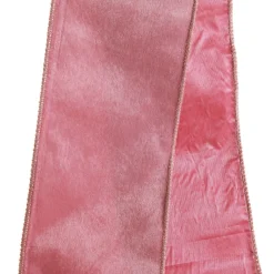 Reversible Pink Velour and Satin Wired Christmas Ribbon Garland Flash Sale
