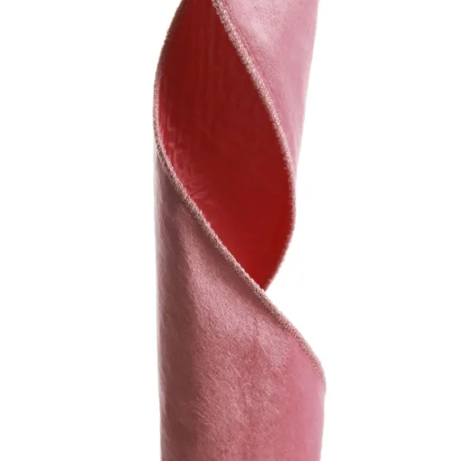 Reversible Pink Velour and Satin Wired Christmas Ribbon Garland Flash Sale