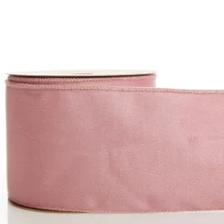 Reversible Pink Velvet and Satin Wired Christmas Ribbon Garland Cheap