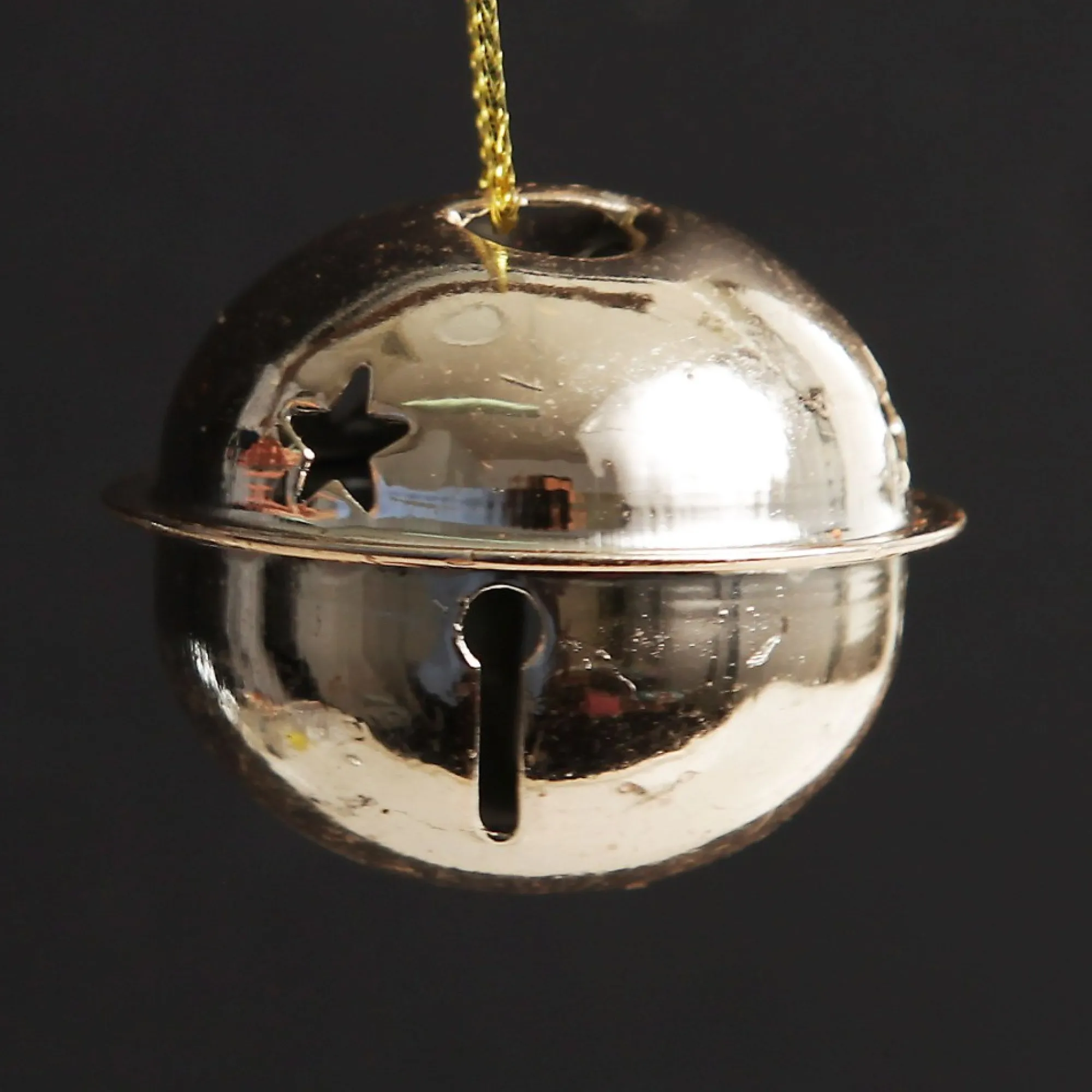 Rose Gold and White 4cm Jingle Bell Decorations - Box of 12 New