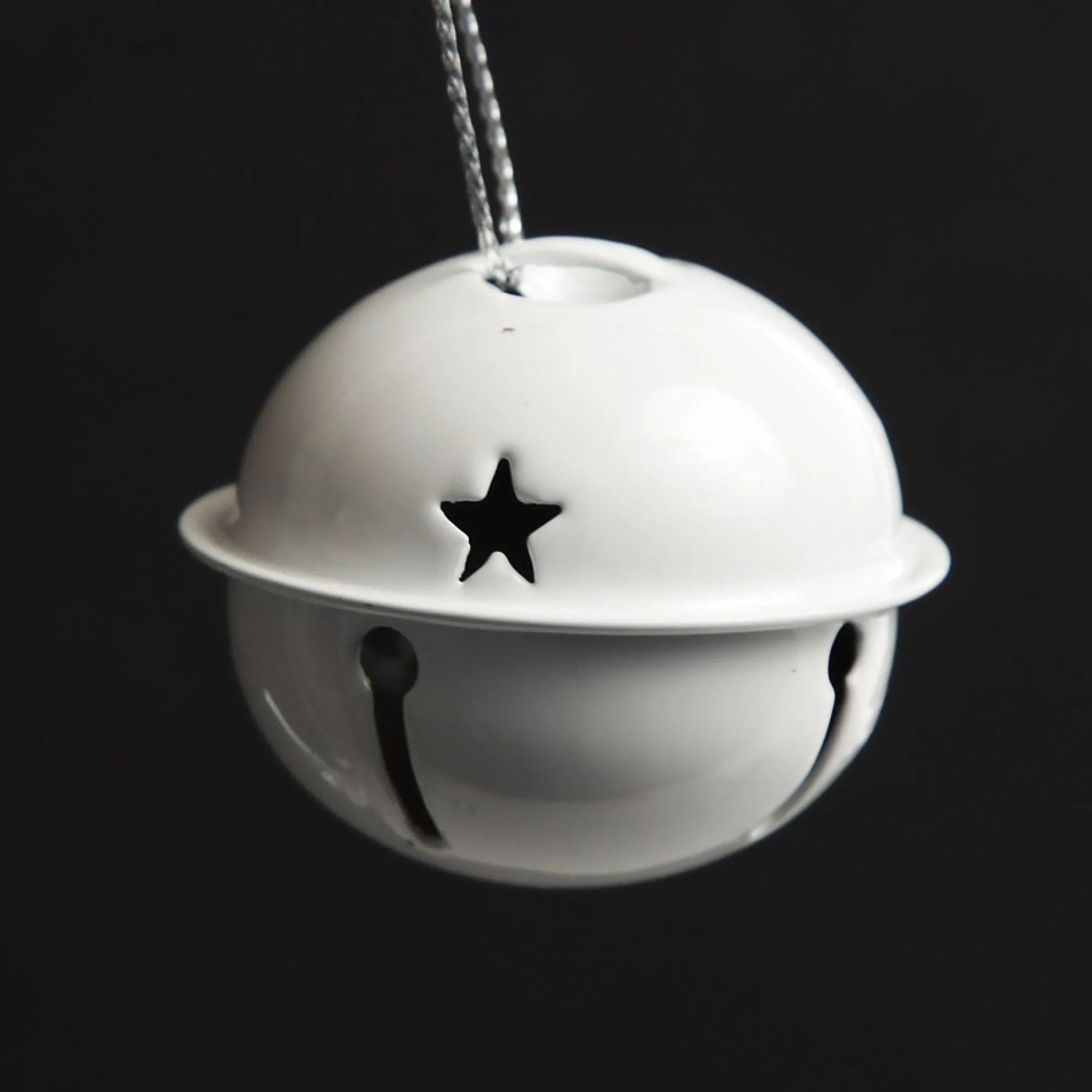 Rose Gold and White 4cm Jingle Bell Decorations - Box of 12 New