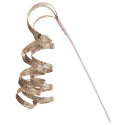 Rose Gold Glitter Curly Ribbon Christmas Pick Sale