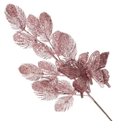 Rose Gold Glitter Feathers with Butterfly Spray Pick Outlet