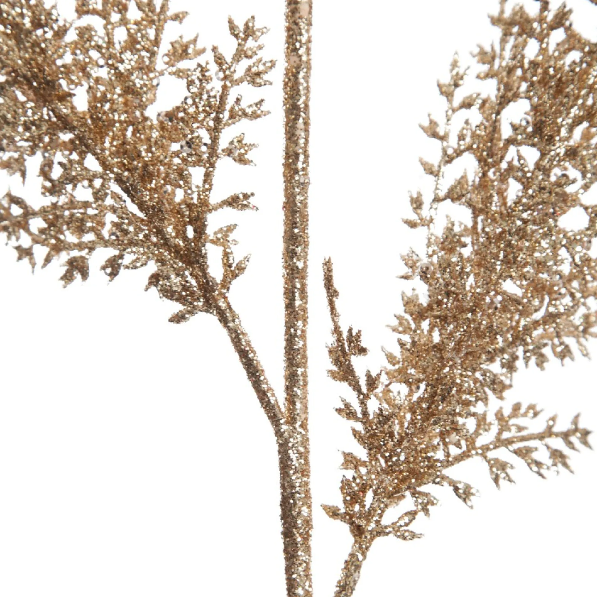 Rose Gold Glitter Leaf Spray Clearance