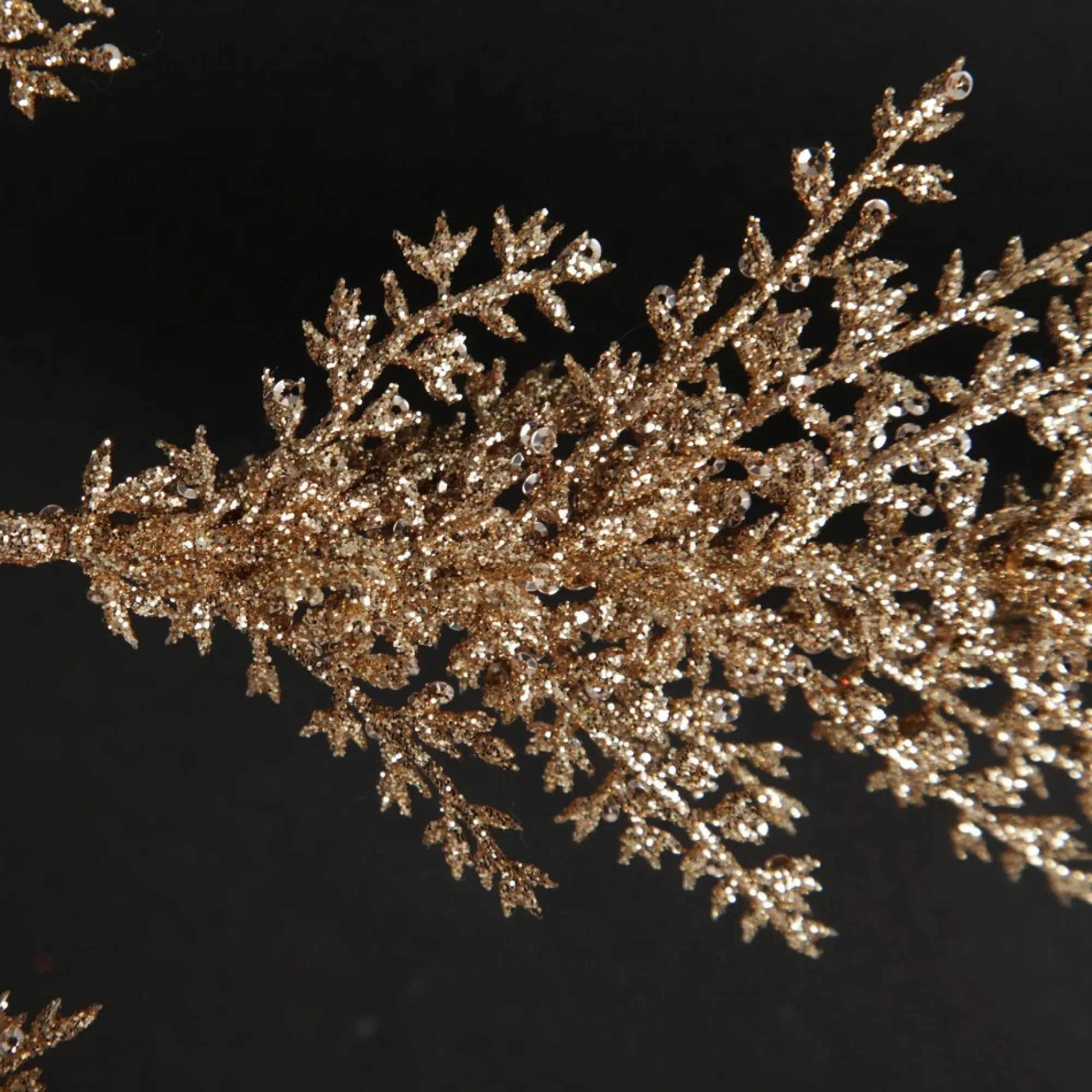 Rose Gold Glitter Leaf Spray Clearance