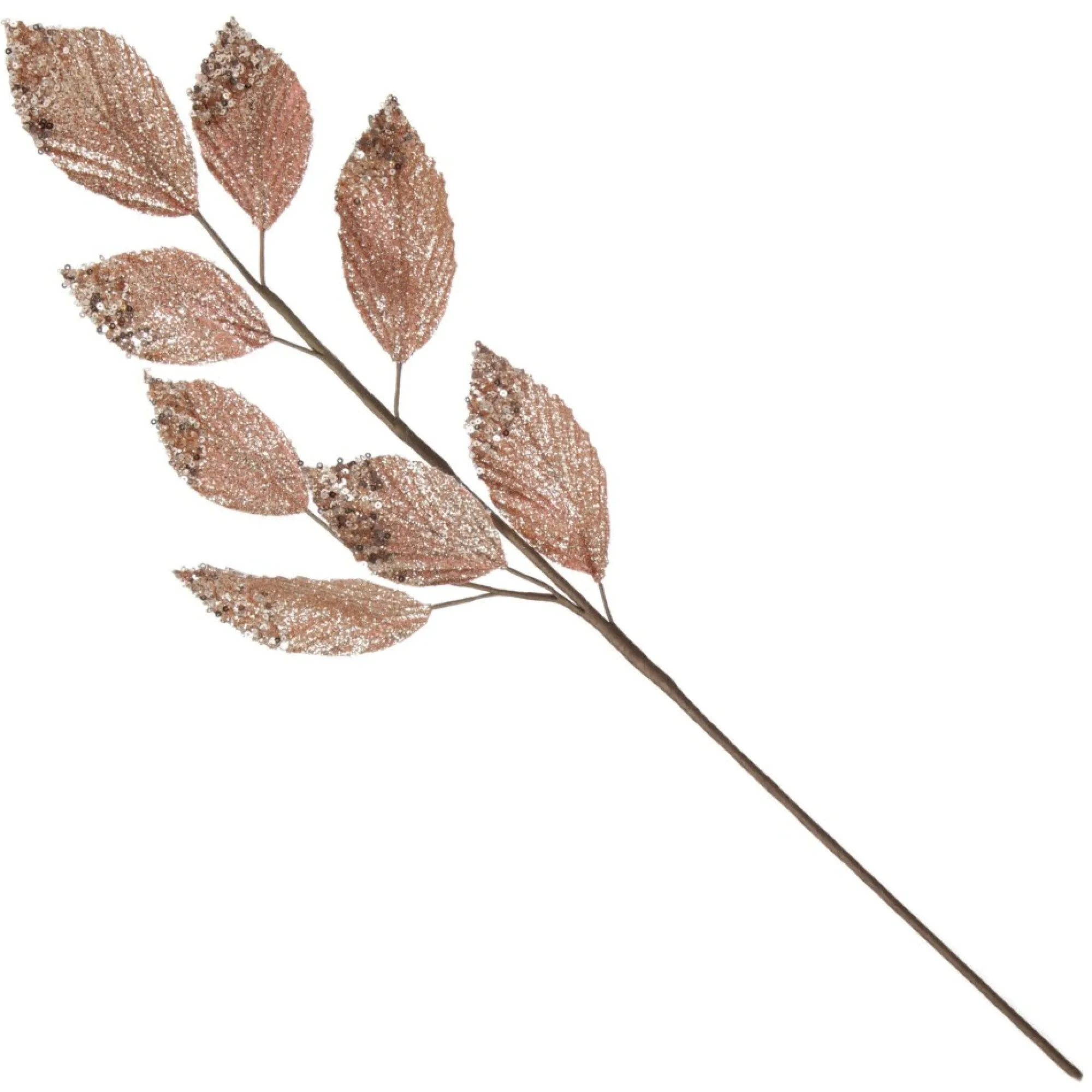 Rose Gold Glitter Leaf Spray with Sequin Tips Store