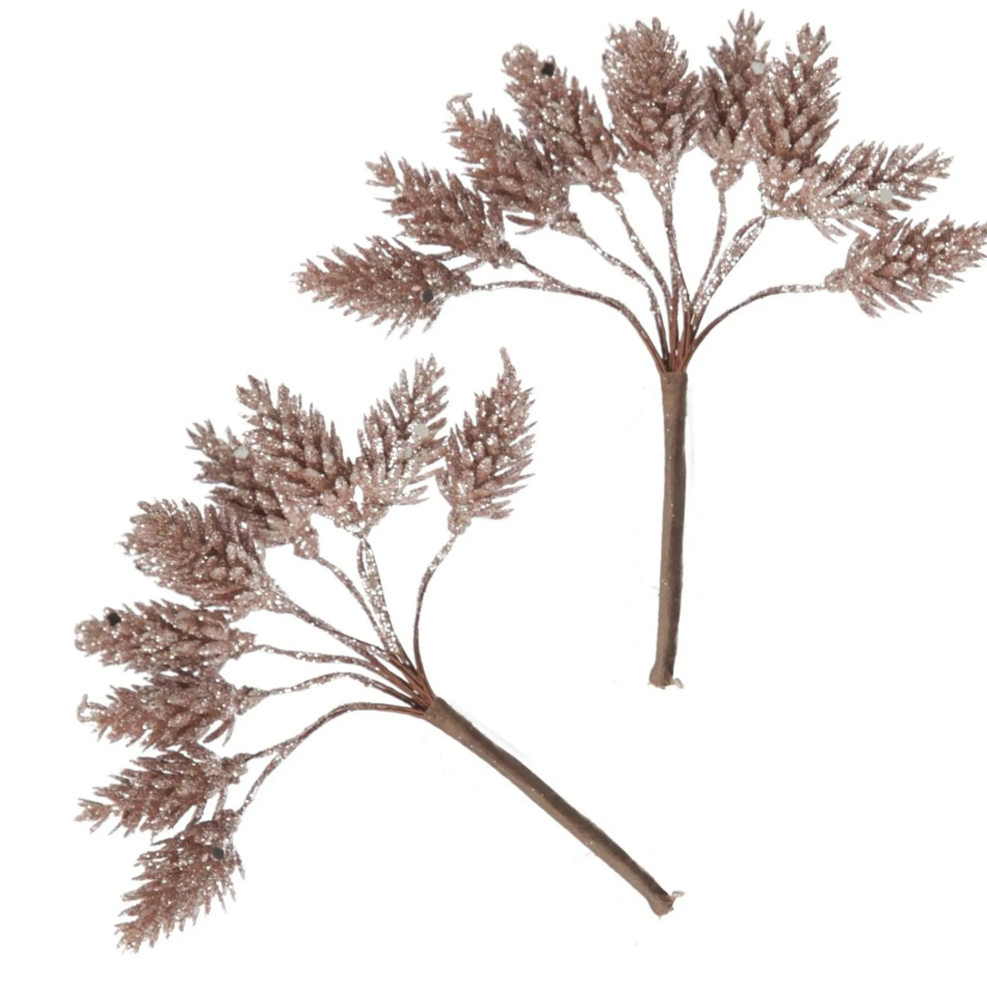 Rose Gold Glitter Pinecone Clusters - Set of 2 Outlet