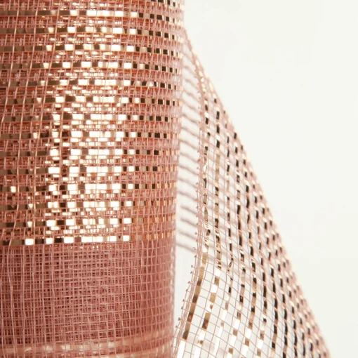Rose Gold Metallic Stripe Decomesh Roll New