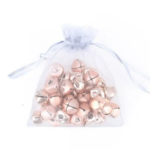Rose Gold Mini Jingle Bell Decorations - Bag of 15 Discount