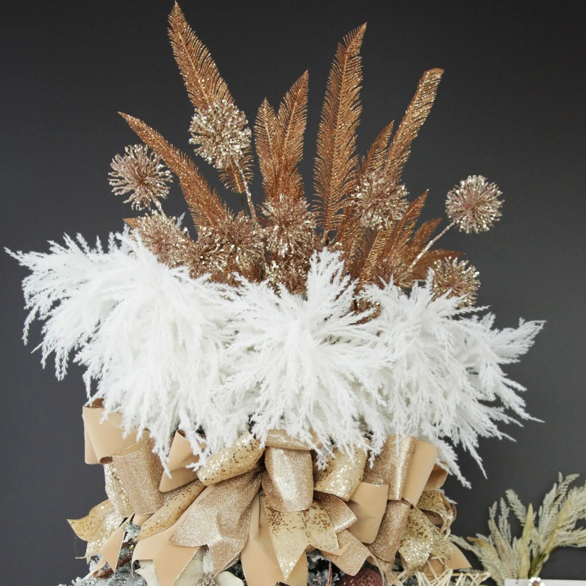 Rose Gold Sequin Puff Flower Spray Cheap