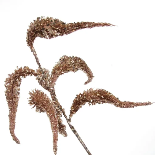 Rose Gold Sequin Spikey Leaf Spray Cheap