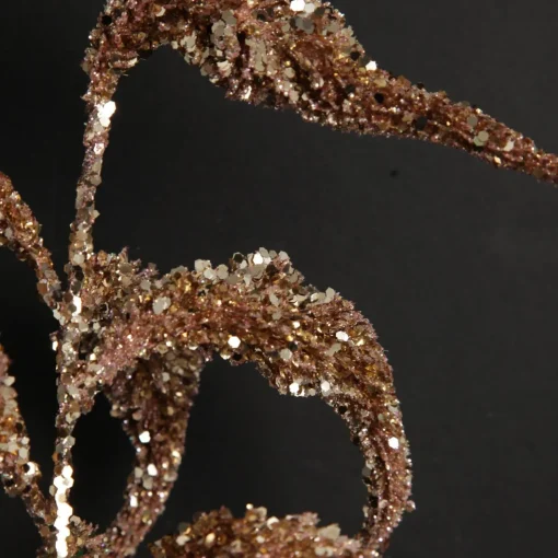 Rose Gold Sequin Spikey Leaf Spray Cheap