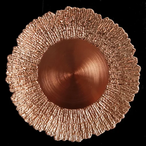 Rose Gold Sunburst Christmas Charger Plate Cheap