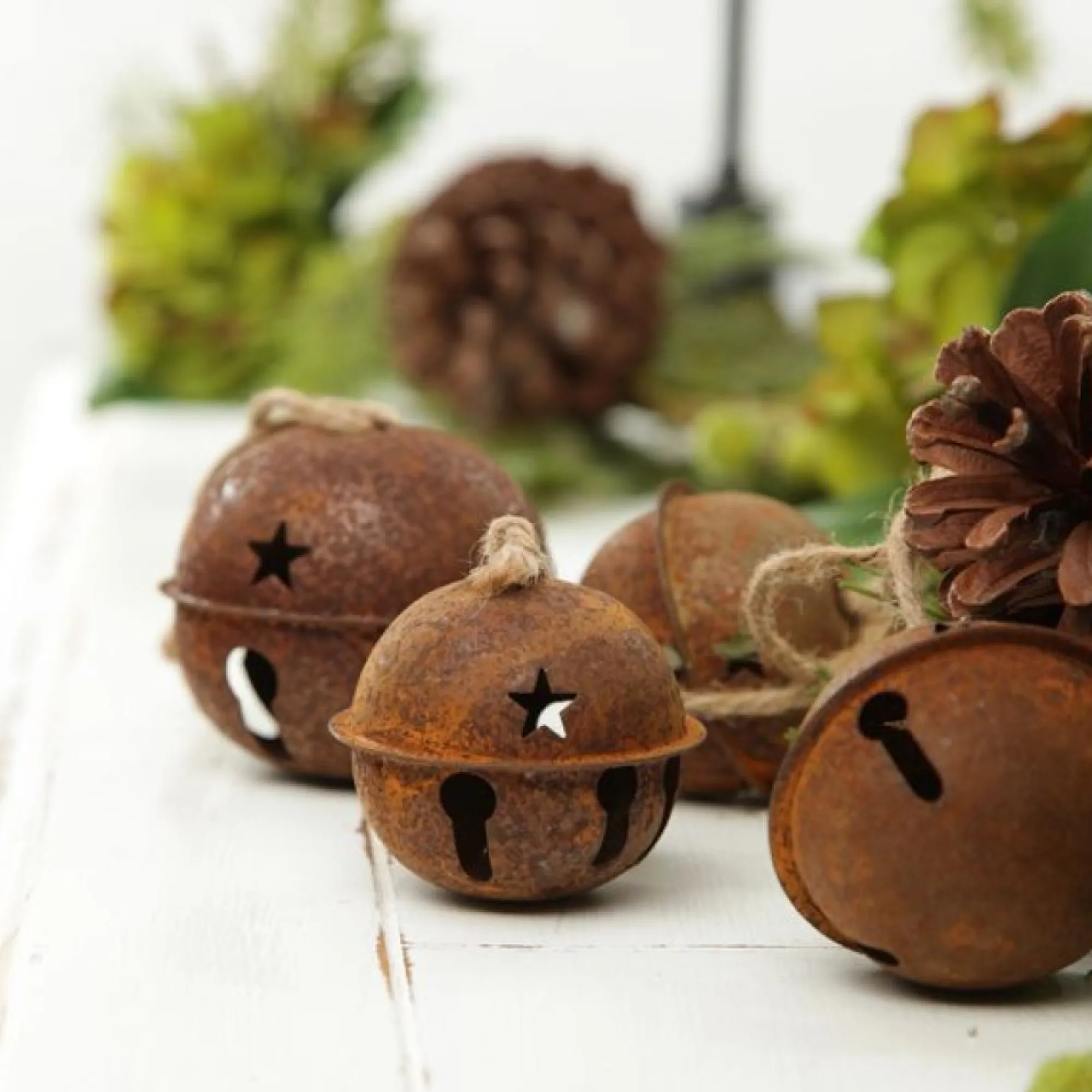 Rusted Bell Decorations 8cm - Set of 2 Discount