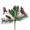 Rusted Tin Bird, Pinecone and Red Berry Pick Cheap