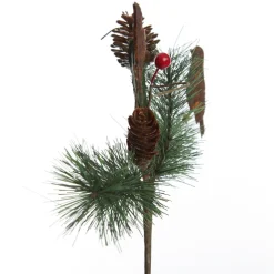 Rusted Tin Bird, Pinecone and Red Berry Pick Cheap