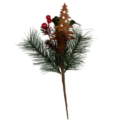 Rusted Tin Tree, Pinecone and Red Berry Pick Outlet