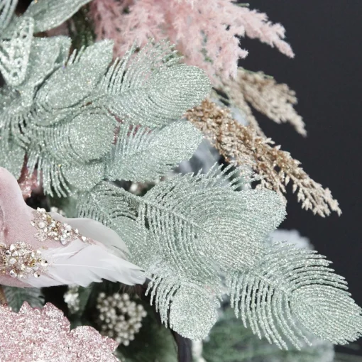 Sage Glitter Feathers with Butterfly Spray Pick Clearance