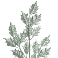 Sage Glitter Holly Leaf Spray Outlet