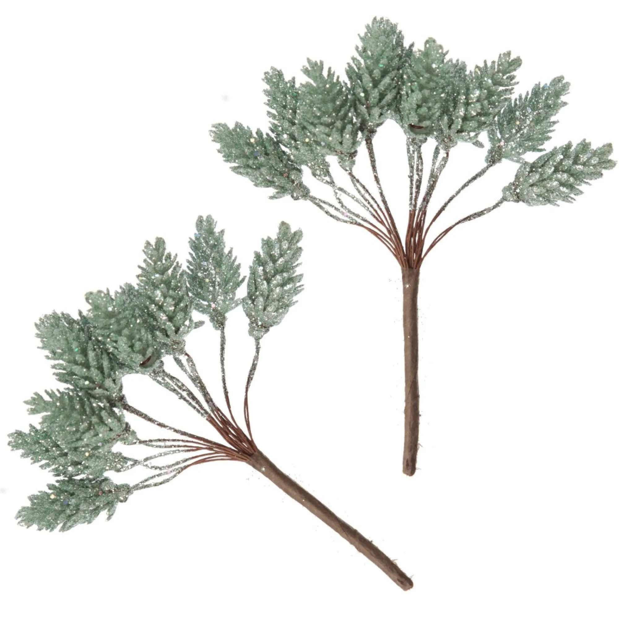 Sage Glitter Pinecone Clusters - Set of 2 Outlet