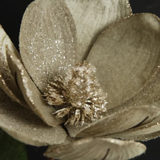 Sage Mixed Petal Magnolia Flower Stem with Beads Flash Sale
