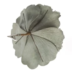 Sage Velvet Magnolia Flower Clip with Jewel Centre and Sequin Tips Hot