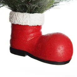 Santa Boot Christmas Ornament with Frosted Pine, Pinecone and Berries Outlet