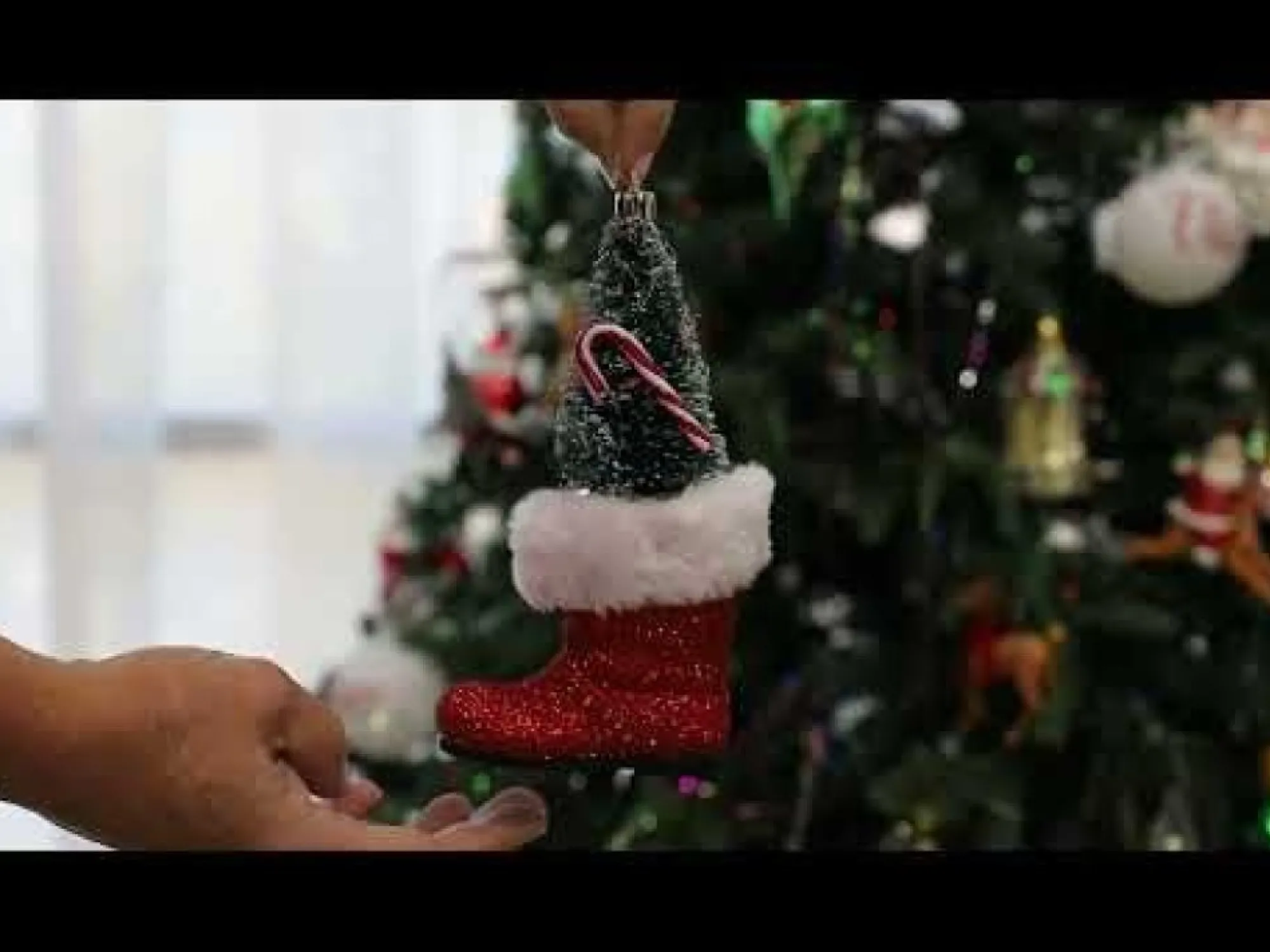 Santa Boot with Tree Hanging Decoration Cheap