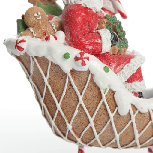 Santa in Gingerbread Sleigh Christmas Ornament Cheap