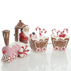 Santa in Gingerbread Train Christmas Ornament Best Sale